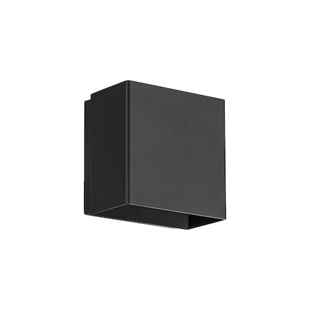 Dweled Boxi 5in LED Wall Sconce 3-CCT 2700K-3000K-3500K Set to 3000K in Black WS-451
